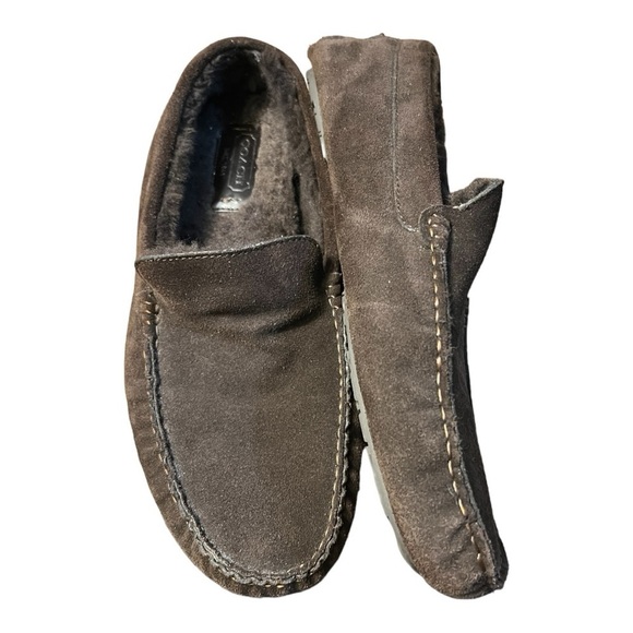 Coach Brown Leather Shearling Moccasin Indoor Outdoor Size 11B main image 8